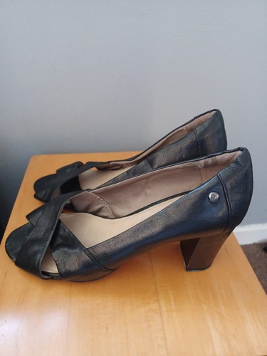 Women black hush puppies - women's,