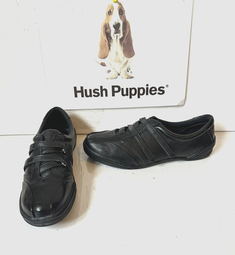 Hush puppies black leather - puppies,